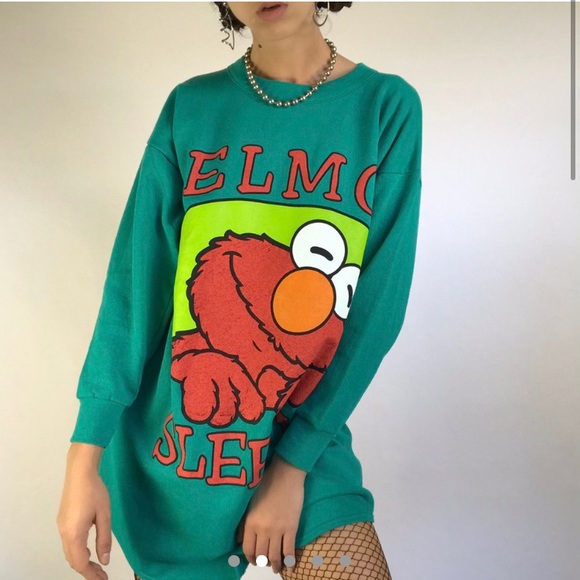 Sesame Street Tops - Vintage Elmo Sesame Street Sweatshirt Sleep Dress